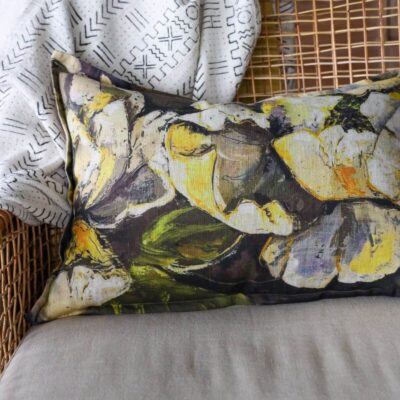 Linen Cushion -45x70- Peony Sunshine