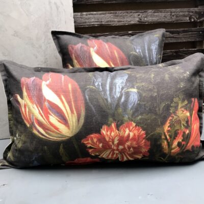 Linen Cushion -50x90- Midnight Tulip