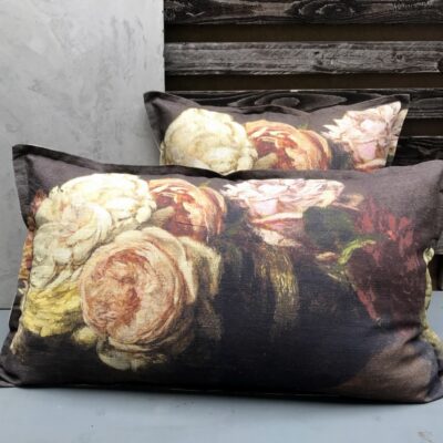 Linen Cushion -50x90- Old World Roses