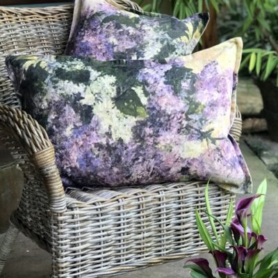 Linen Cushion -45x70-Lilac Flowers