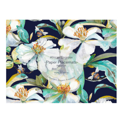 Paper Placemat-African Dogrose Navy