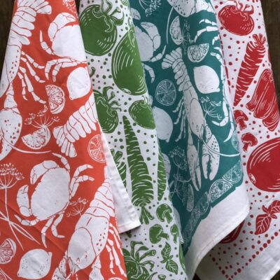 Tea Towel-Lobster, Crab, Dill & Lemons