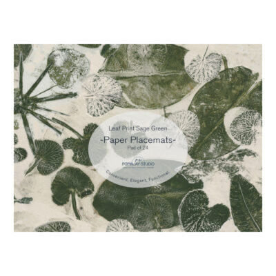 Paper Placemat-Leaf Print Sage